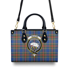 Beaton Ancient Tartan Crest Leather Handbag