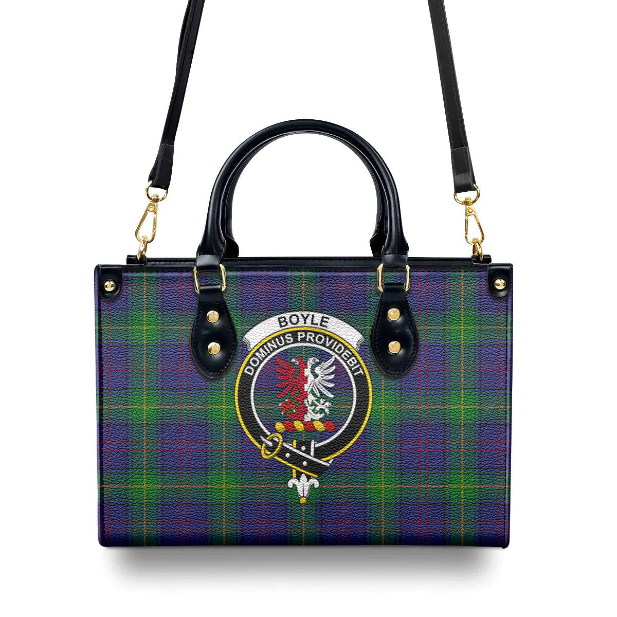 Boyle Tartan Crest Leather Handbag