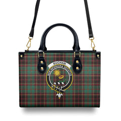 Buchan Ancient Tartan Crest Leather Handbag