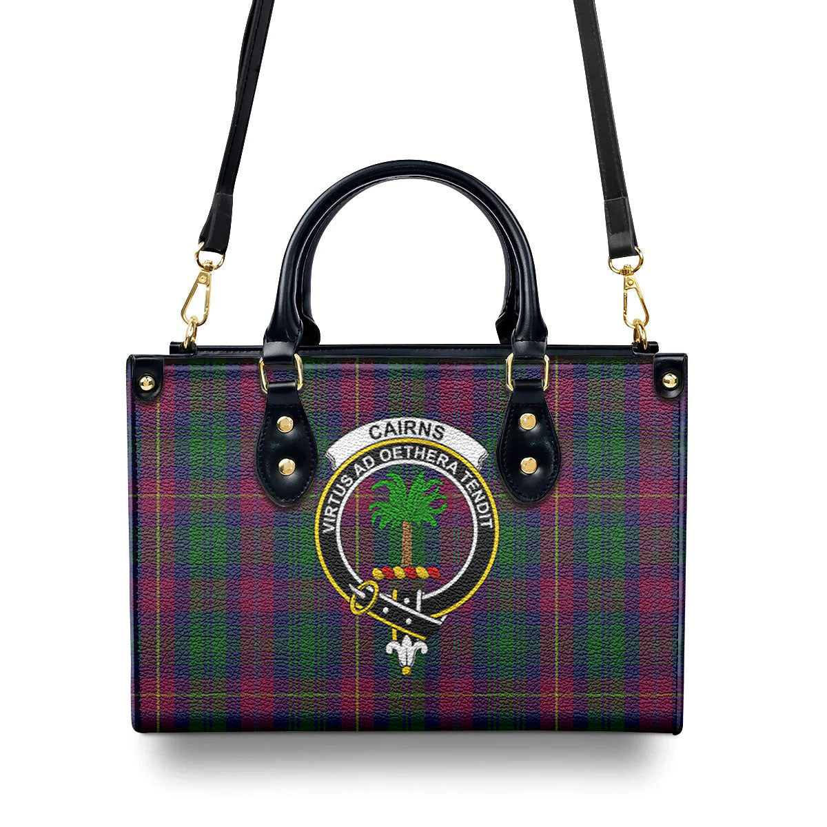 Cairns Tartan Crest Leather Handbag