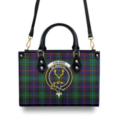 Calder Tartan Crest Leather Handbag