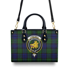 Campbell Modern Tartan Crest Leather Handbag