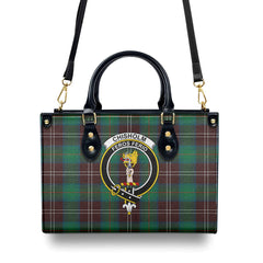 Chisholm Hunting Ancient Tartan Crest Leather Handbag