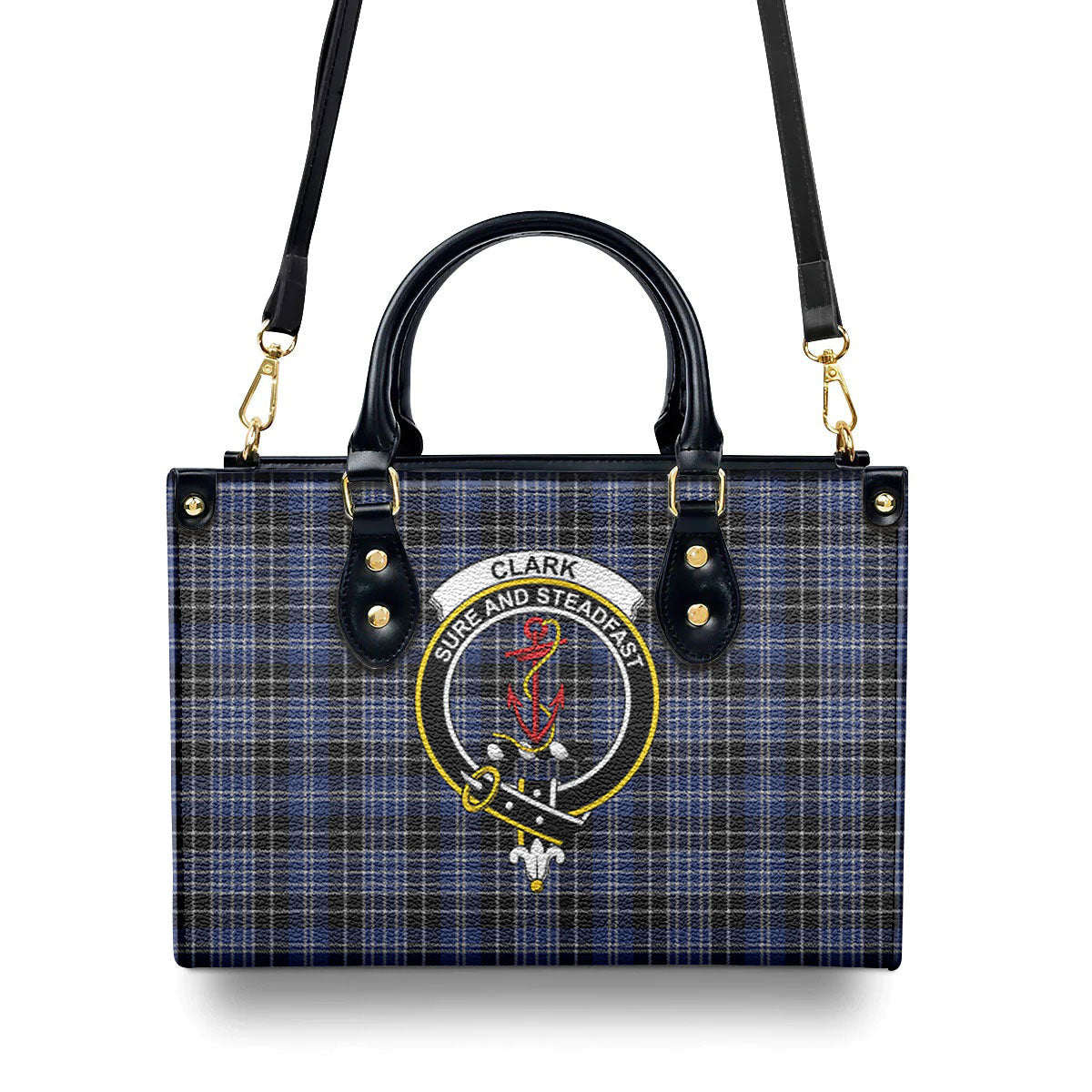 Clark Modern Tartan Crest Leather Handbag