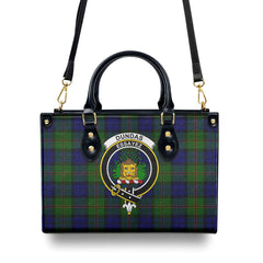 Dundas Modern Tartan Crest Leather Handbag