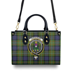 Ferguson Tartan Crest Leather Handbag