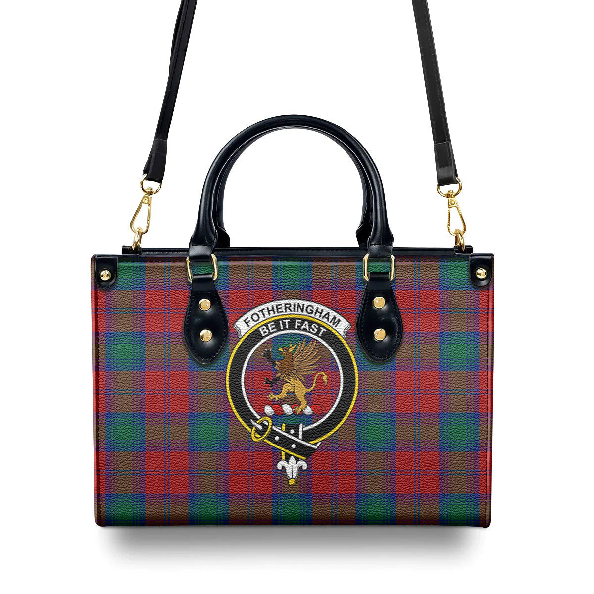 Fotheringham Tartan Crest Leather Handbag