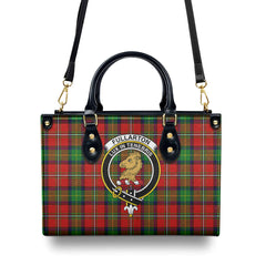 Fullarton Tartan Crest Leather Handbag