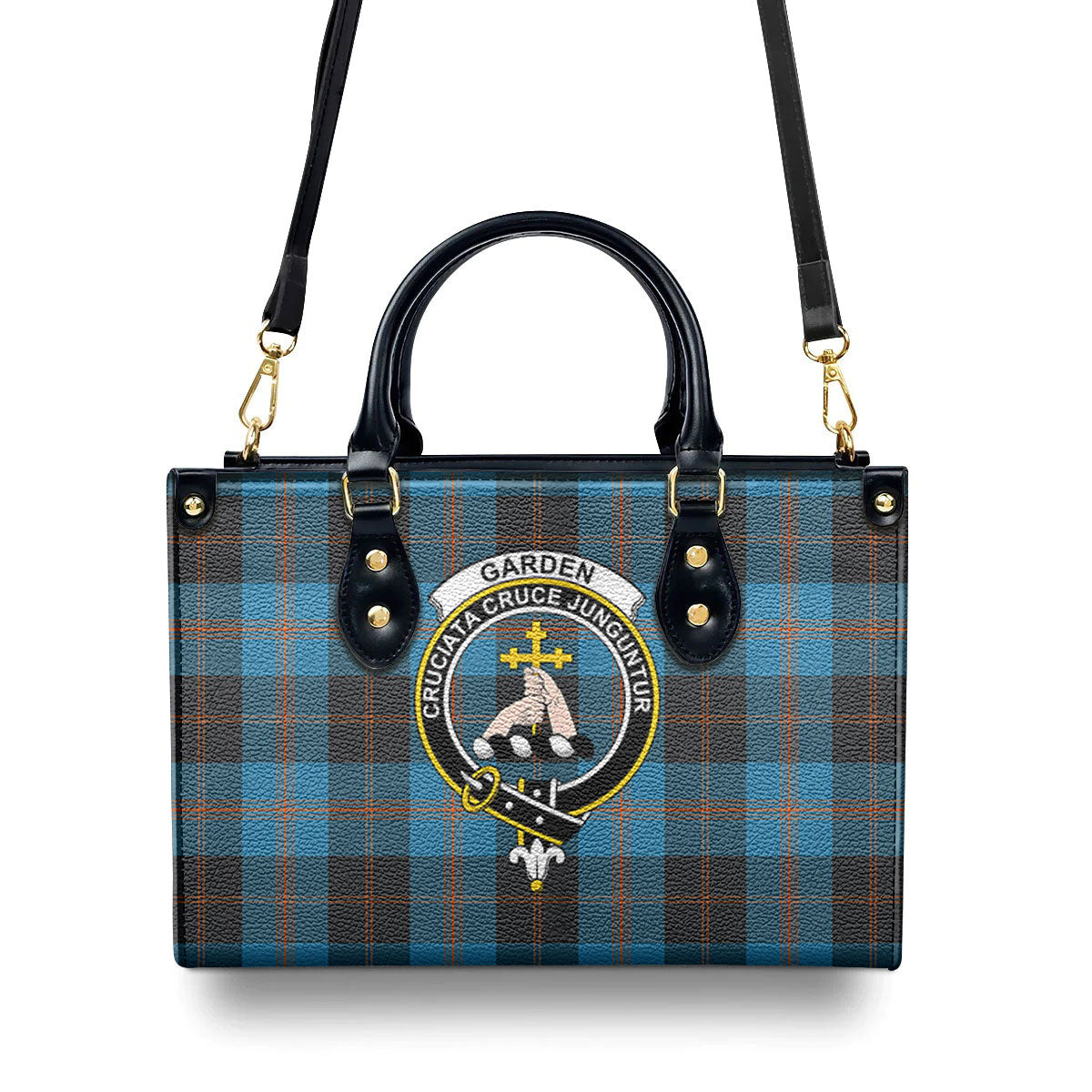 Garden Tartan Crest Leather Handbag