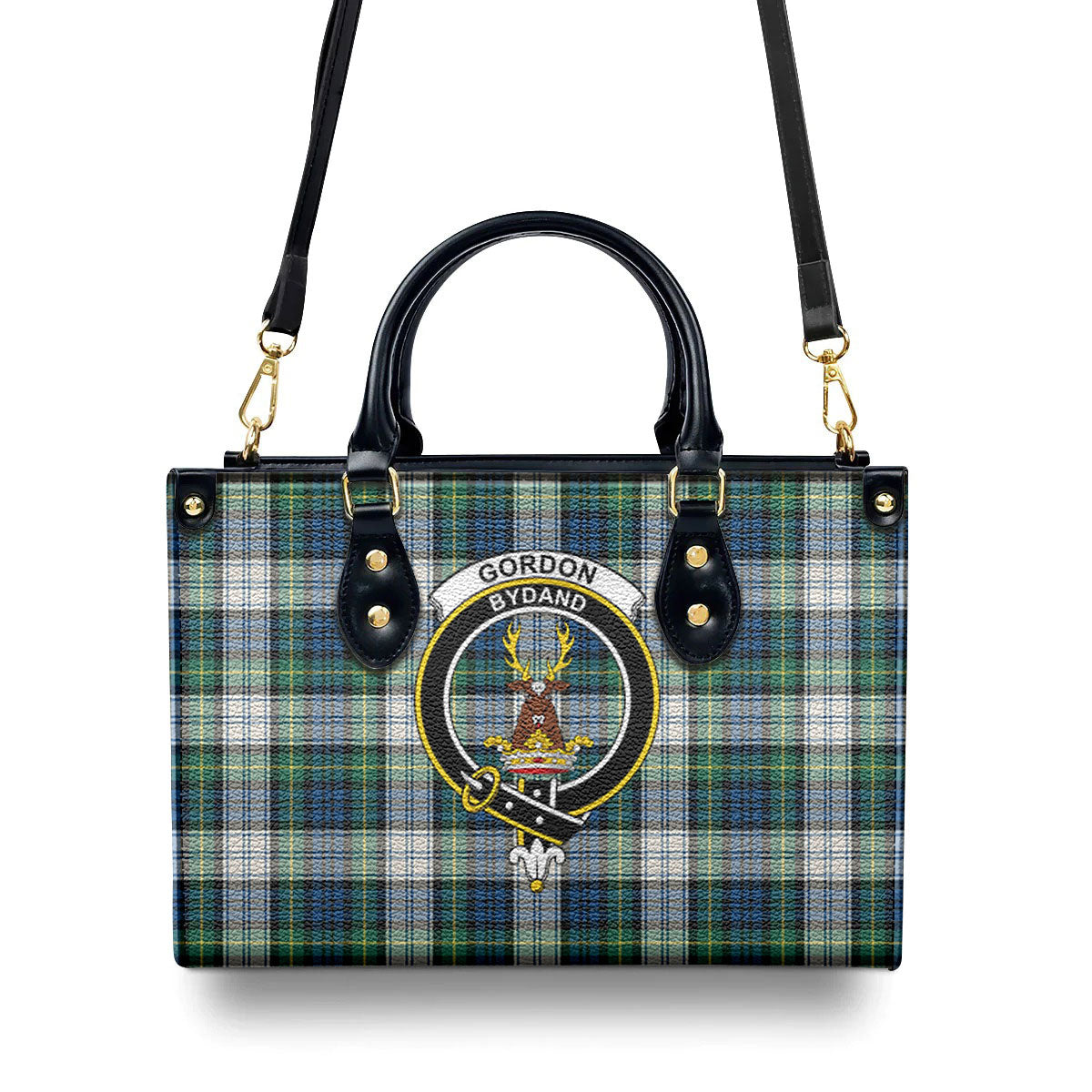 Gordon Dress Ancient Tartan Crest Leather Handbag