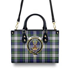 Gordon Dress Modern Tartan Crest Leather Handbag