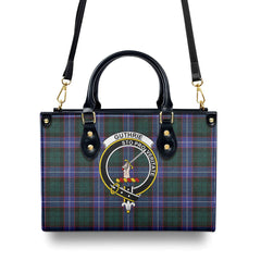 Guthrie Modern Tartan Crest Leather Handbag