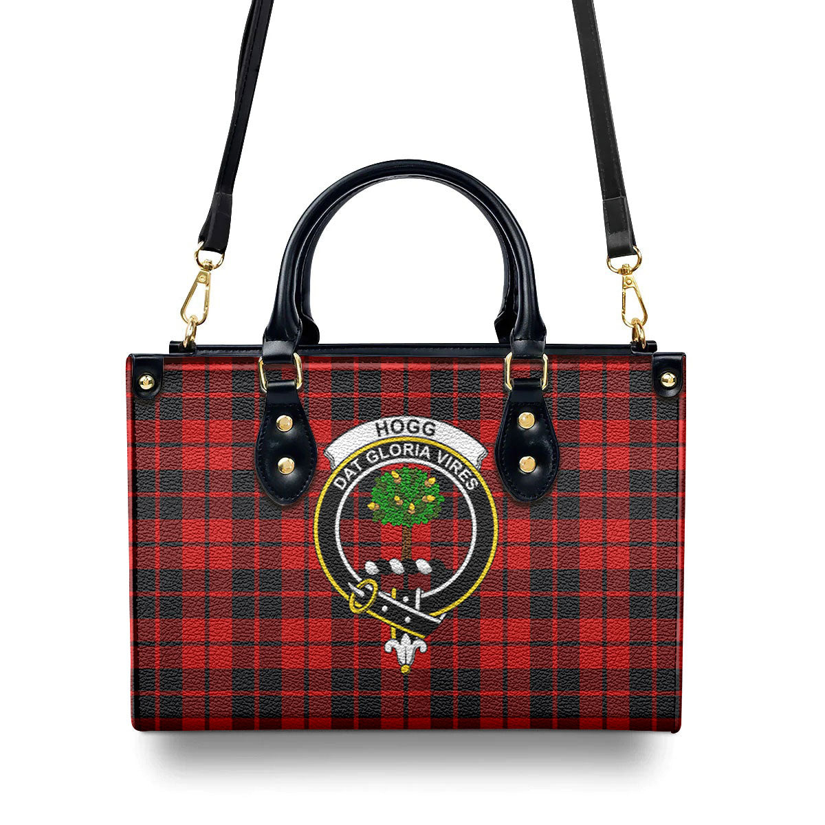 Hogg Tartan Crest Leather Handbag