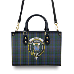 Hope Tartan Crest Leather Handbag