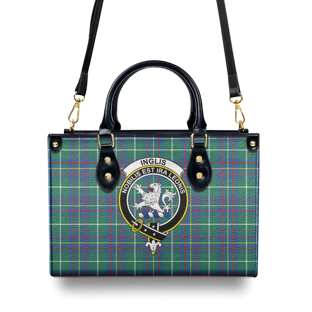 Inglis Ancient Tartan Crest Leather Handbag