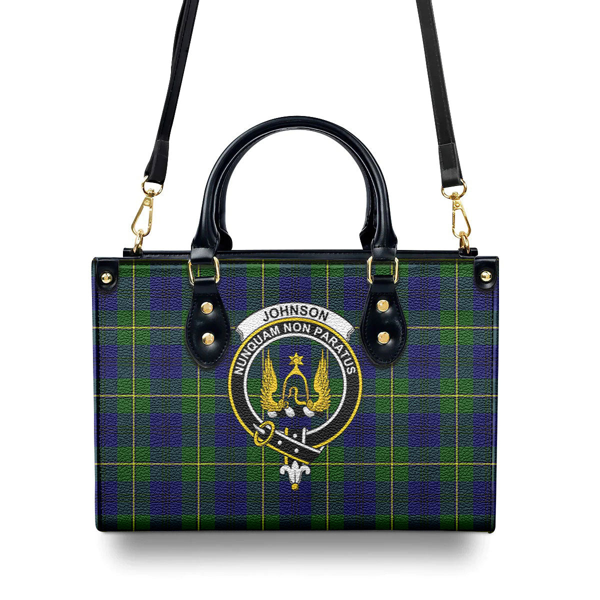 Johnson Modern Tartan Crest Leather Handbag