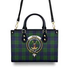 Keith Modern Tartan Crest Leather Handbag