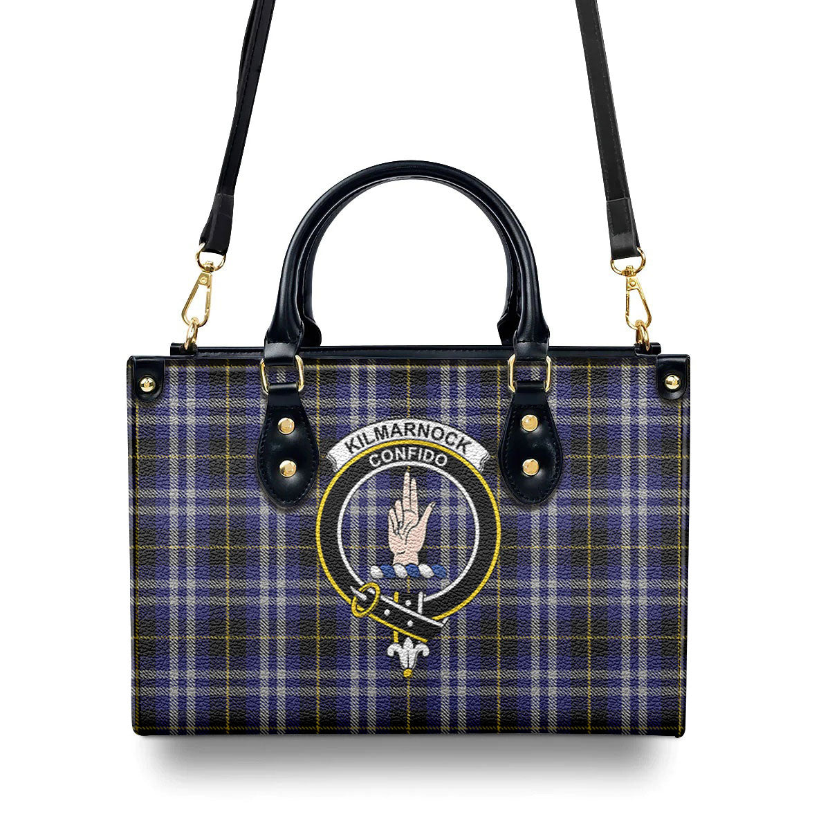 Kilmarnock Tartan Crest Leather Handbag