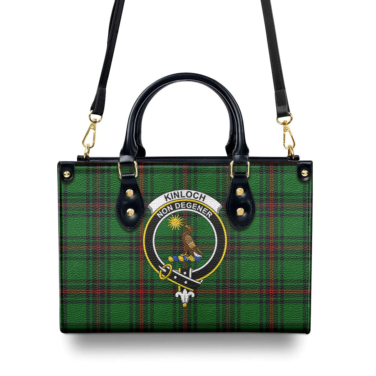 Kinloch Tartan Crest Leather Handbag