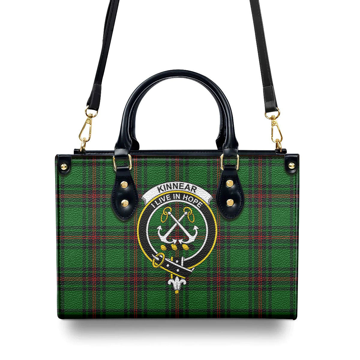 Kinnear Tartan Crest Leather Handbag