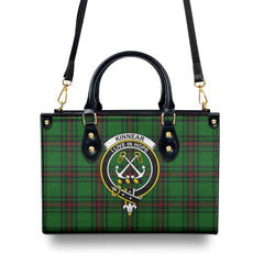 Kinnear Tartan Crest Leather Handbag