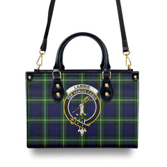 Lammie Tartan Crest Leather Handbag