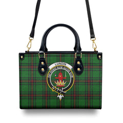 Lundin Tartan Crest Leather Handbag