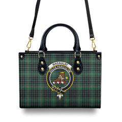 MacAulay Hunting Ancient Tartan Crest Leather Handbag