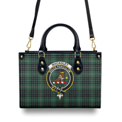 MacAuley Hunting Ancient Tartan Crest Leather Handbag