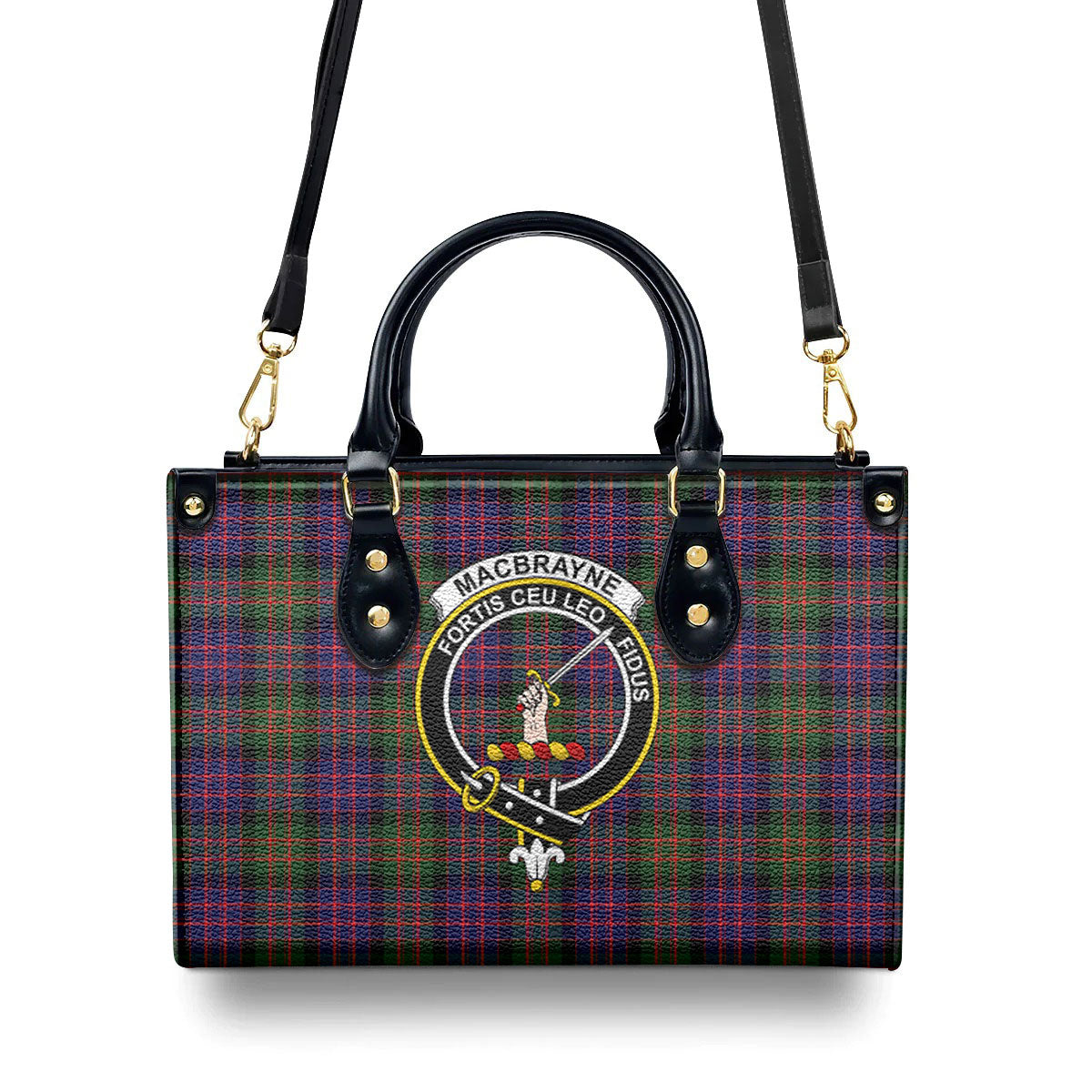 MacBrayne Tartan Crest Leather Handbag