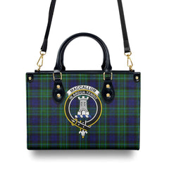 MacCallum Modern Tartan Crest Leather Handbag