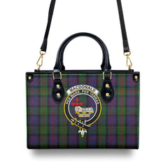 MacDonald Tartan Crest Leather Handbag