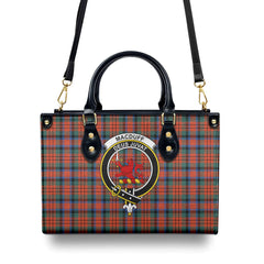 MacDuff Ancient Tartan Crest Leather Handbag