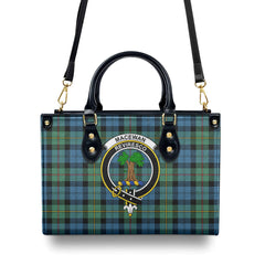 MacEwan Ancient Tartan Crest Leather Handbag