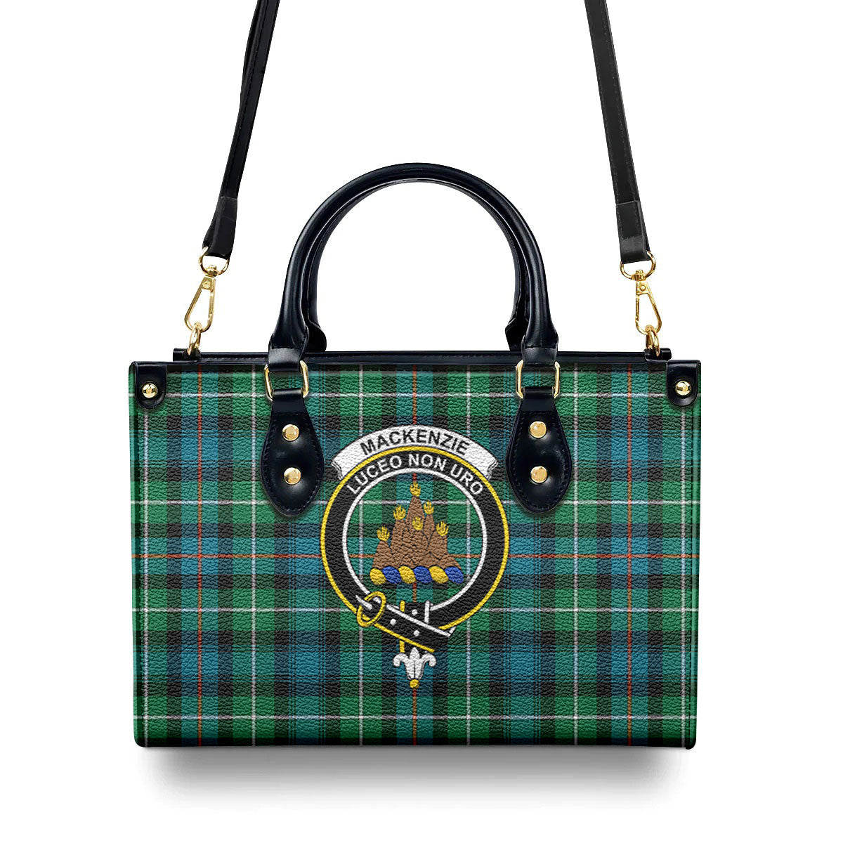 MacKenzie Ancient Tartan Crest Leather Handbag