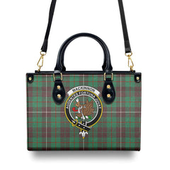 MacKinnon Hunting Ancient Tartan Crest Leather Handbag