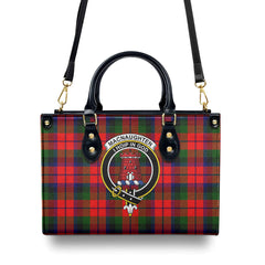 MacNaughten Tartan Crest Leather Handbag