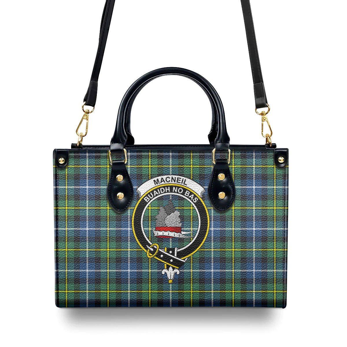 MacNeil of Barra Ancient Tartan Crest Leather Handbag