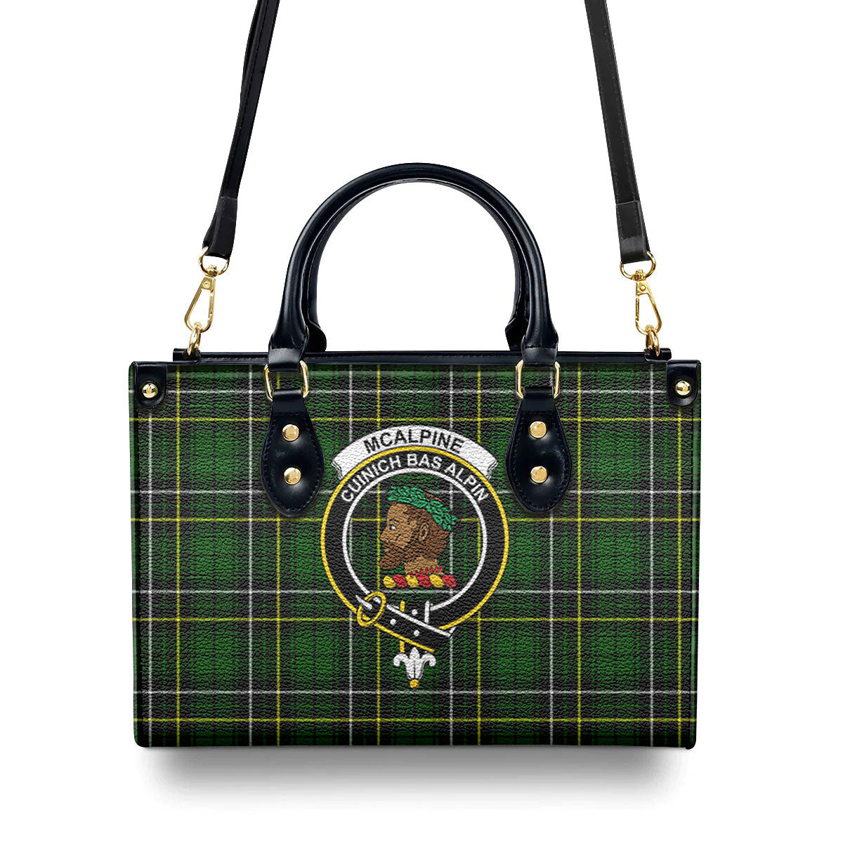 McAlpine Modern Tartan Crest Leather Handbag