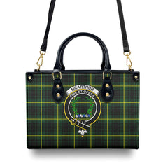 McArthur Modern Tartan Crest Leather Handbag