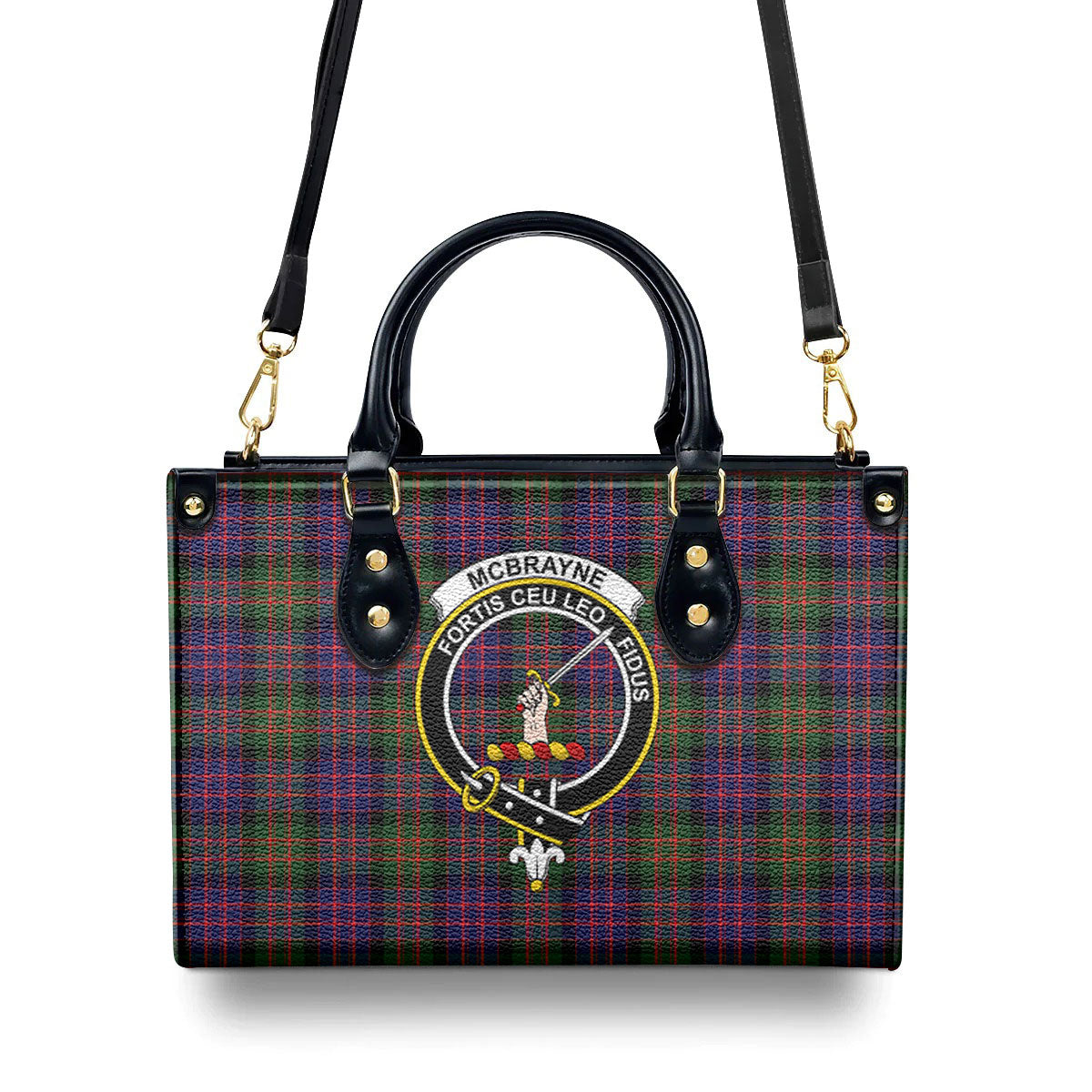 McBrayne Tartan Crest Leather Handbag