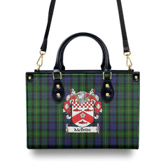 McBride Tartan Coat of Arms Leather Handbag