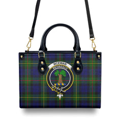 McEwan Modern Tartan Crest Leather Handbag