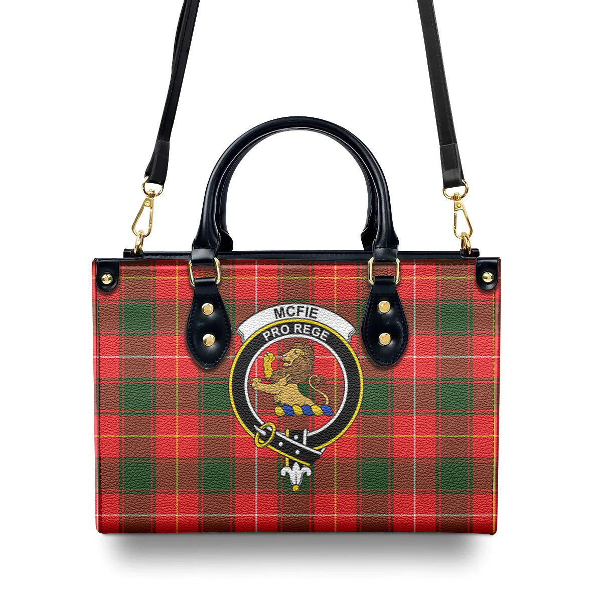 McFie Tartan Crest Leather Handbag