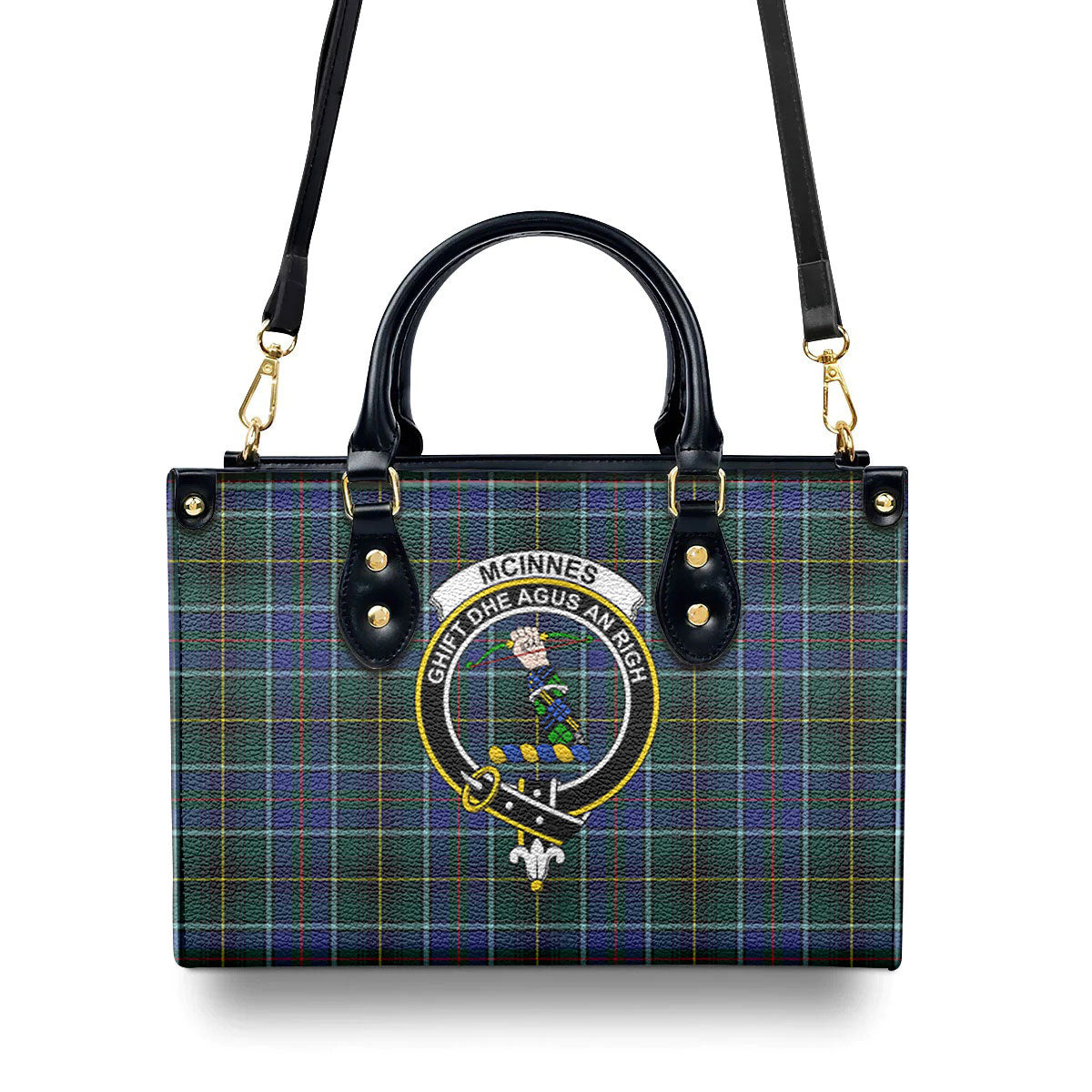 McInnes Modern Tartan Crest Leather Handbag