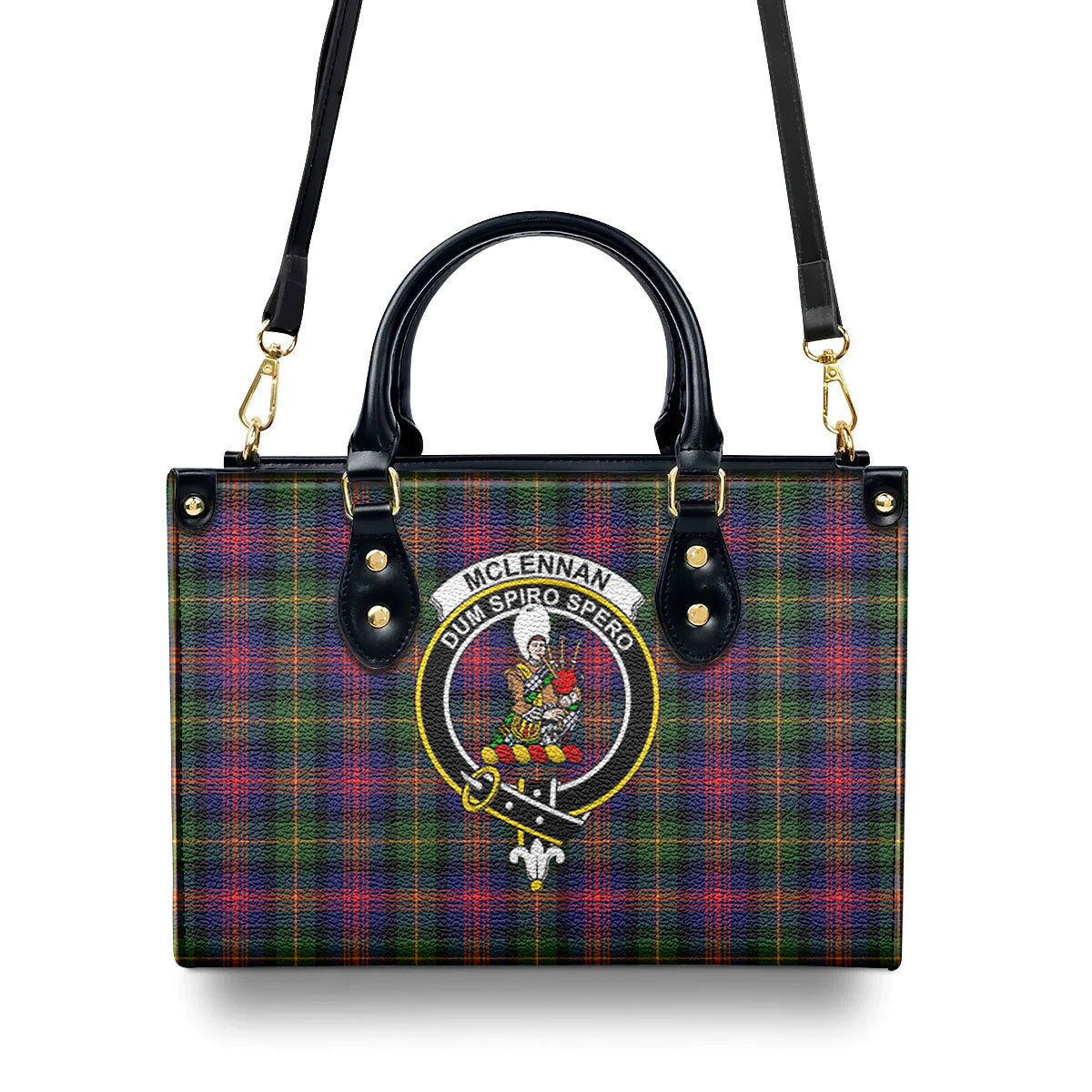 McLennan Modern Tartan Crest Leather Handbag