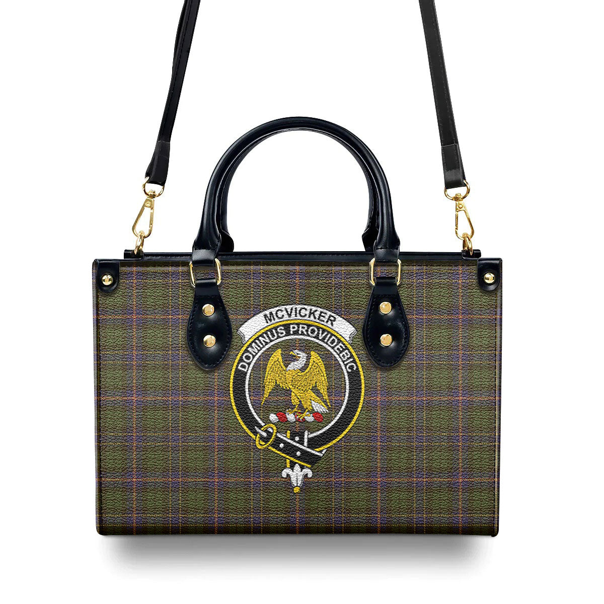 McVicker Tartan Crest Leather Handbag