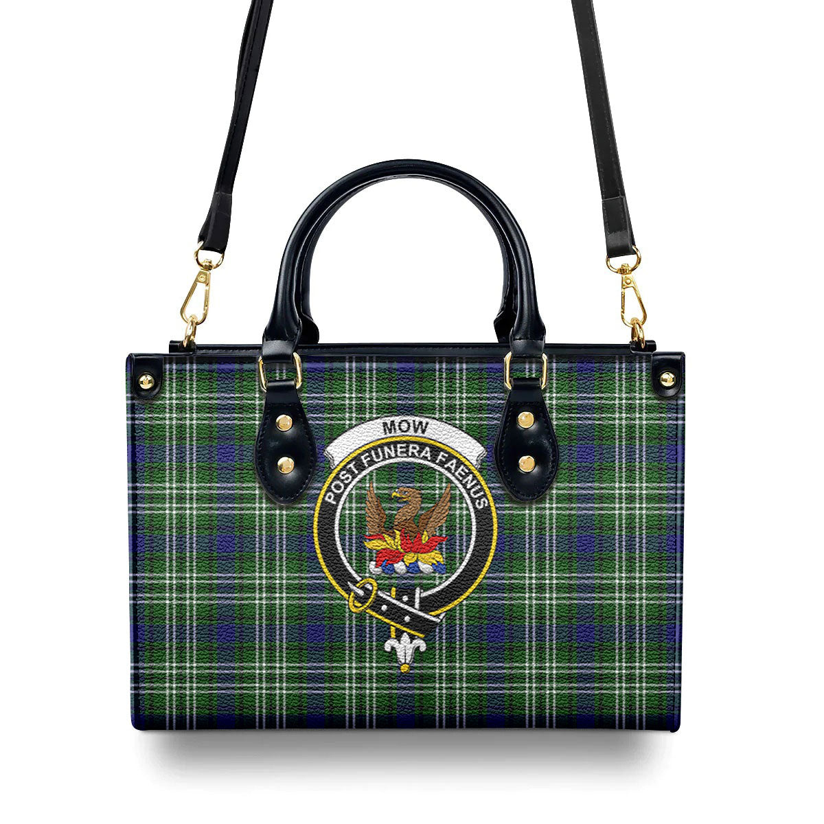 Mow Tartan Crest Leather Handbag