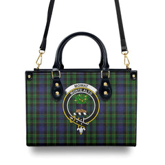 Mowat Modern Tartan Crest Leather Handbag