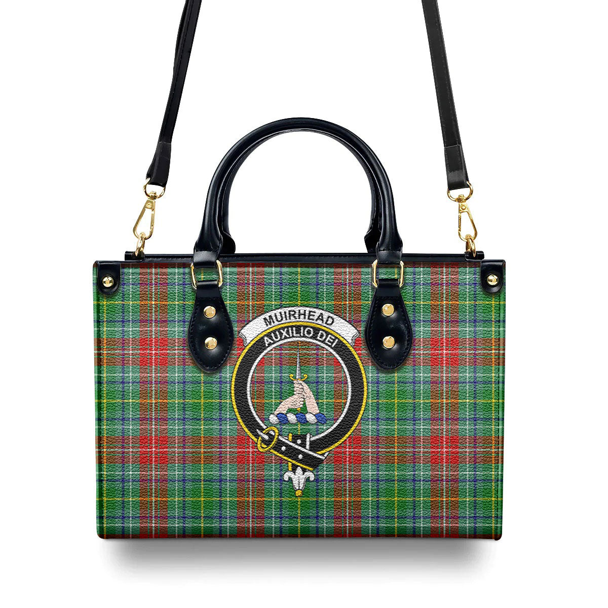 Muirhead Tartan Crest Leather Handbag